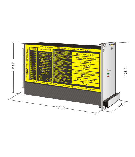Dimensions Switch mode power supply MPS10012